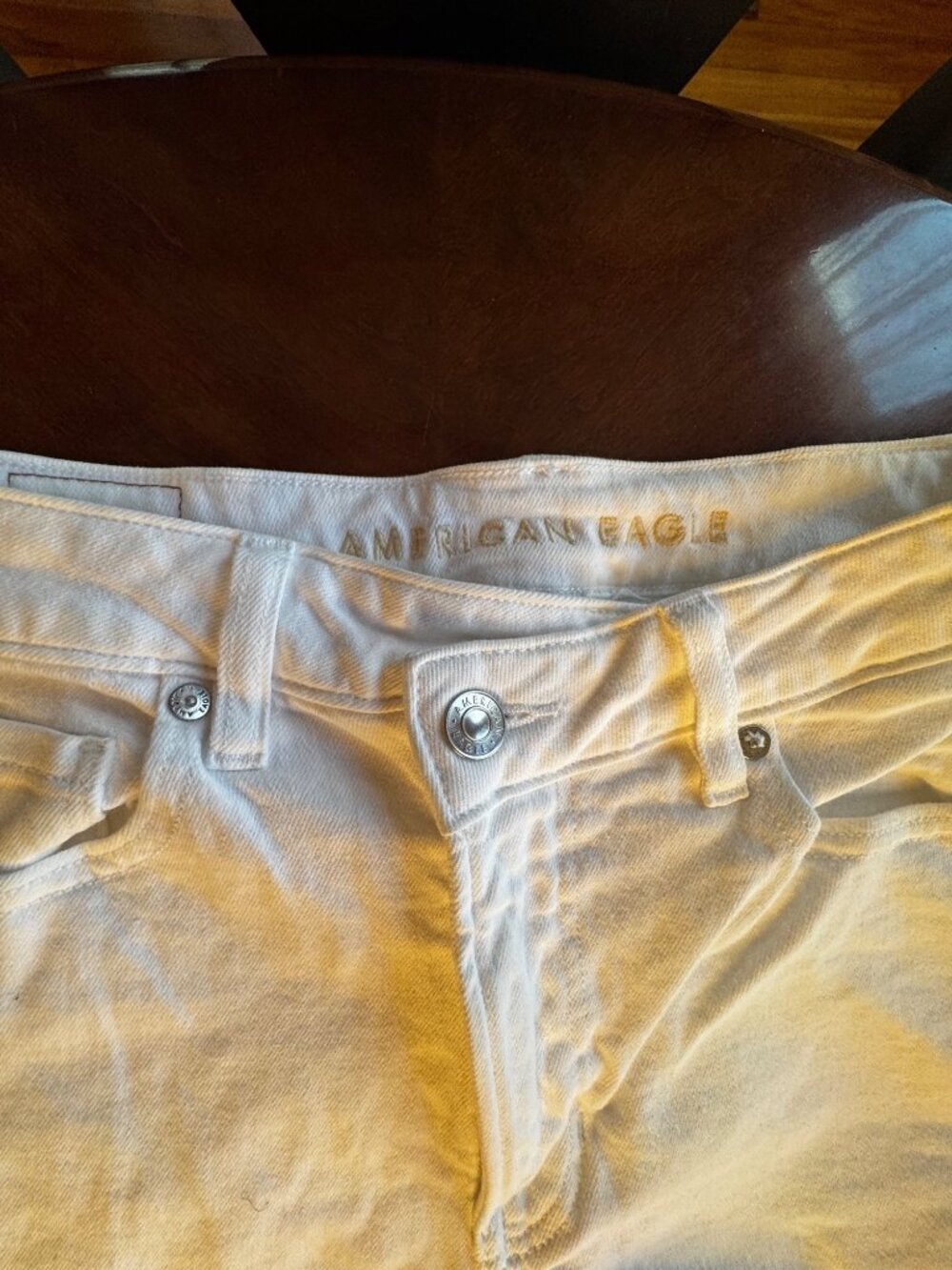 American Eagle Womens White Jeans Size 6 Regular High-Rise Cropped - Picture 2 of 4